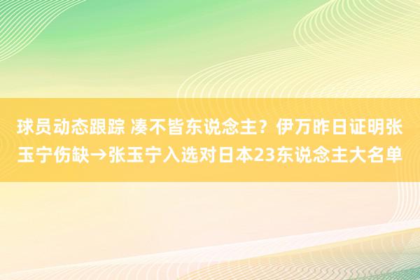 球员动态跟踪 凑不皆东说念主？伊万昨日证明张玉宁伤缺→张玉宁入选对日本23东说念主大名单