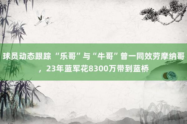 球员动态跟踪 “乐哥”与“牛哥”曾一同效劳摩纳哥，23年蓝军花8300万带到蓝桥