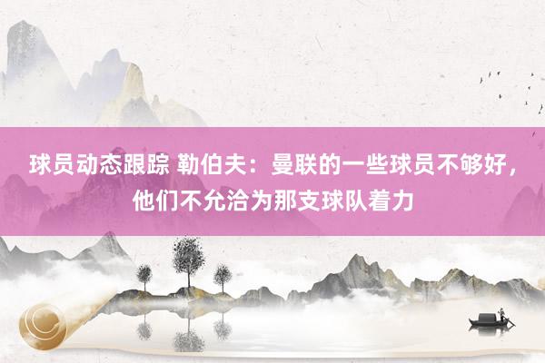 球员动态跟踪 勒伯夫：曼联的一些球员不够好，他们不允洽为那支球队着力