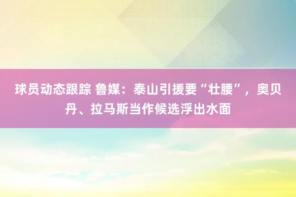 球员动态跟踪 鲁媒：泰山引援要“壮腰”，奥贝丹、拉马斯当作候选浮出水面