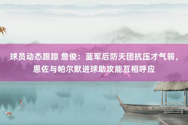 球员动态跟踪 詹俊：蓝军后防天团抗压才气弱，恩佐与帕尔默进球助攻能互相呼应